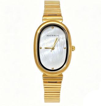 Adornia Gold Munich Watch with White Face