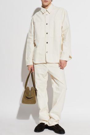 Haikure Arno Denim Shirt, Mens, Cream