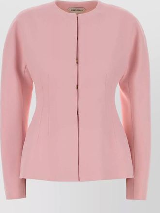 Alberta Ferretti crepe blazer structured silhouette long sleeves