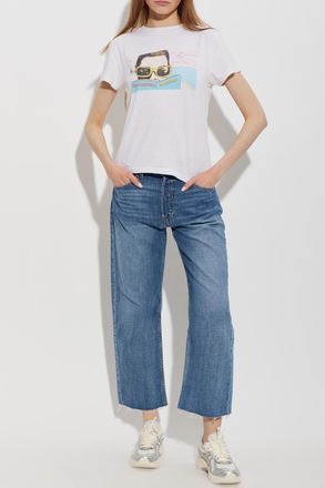 Re/Done T-shirt With Print, Womens, Cream