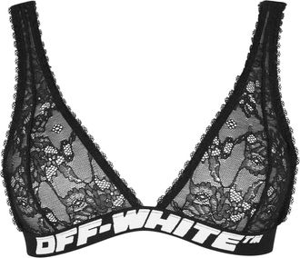 Off-white Off White Bralette met bloemenmotief en kant voor dames (Zwart)