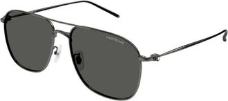 Montblanc Authentieke Bril met Topkwaliteit - Heren - Zonnebrillen - Grijs - 60 MM - Accessoires
