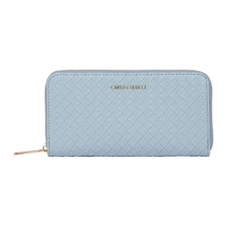 Carlo Colucci Portemonnee met gevlochten look - Dames - Portefeuilles - Blauw - ONE Size - Accessoires