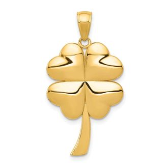 Diamond2Deal 10k Yellow Gold 4-Leaf Clover Pendant