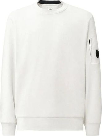 C.P. Company Felpa girocollo Diagonal Raised Fleece con lente - - Sweatshirts & Hoodies - Uomo - Bianco - L