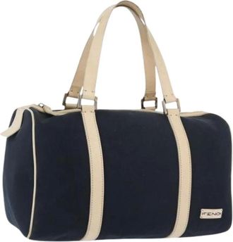 Fendi Pre-owned Handbags, female, Blue, Size: ONE SIZE Pre-owned Vintage Boston Bag