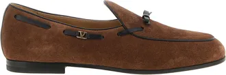 Valentino Garavani Brown Calfskin Slip-On Mens Loafers