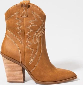 Dolce Vita DV Dolce Vita Nakeeta Boots Womens Brown Faux Leather Western Bootie ZPO3818