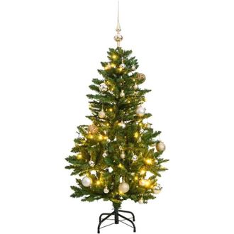vidaXL &Aacute;rbol Navidad Artificial Con Bisagras 150 Led Y Bolas 120 Cm Vidaxl