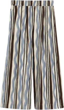 Max Mara Broeken, Dames, Veelkleurig, XL, Katoen, Korte katoenen broek met all-over print