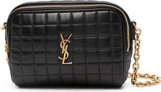 Saint Laurent mini Cassandre cross body bag - women - Lambskin/Metal - OS - Black