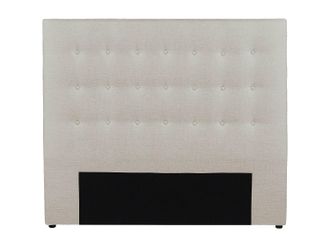 Vente-Unique Cabecero capiton&eacute; FRANCESCO - 160 cm - Tela - Beige