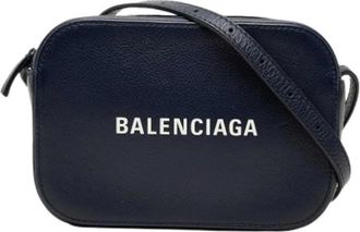 Balenciaga Pre-owned Everyday Camera Bag - Dames - Vintage Schoudertas - Blauw - ONE Size - Leer - Vintage