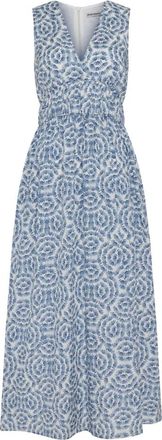 Drykorn Bloemen Midi Jurk met Verstelbare Bandjes - Dames - Casual kleedjes - Blauw - XS - Kleedjes