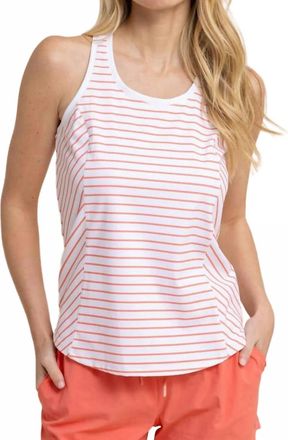 Southern Tide Myra Stripe Racerback Tank Top In Classic White