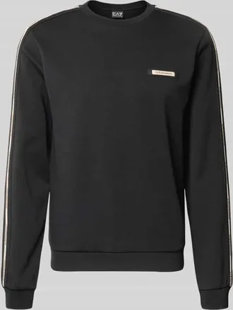 Emporio Armani Sweatshirt mit Label-Details und Rundhalsausschnitt in Black, Gr&ouml;&szlig;e XXL