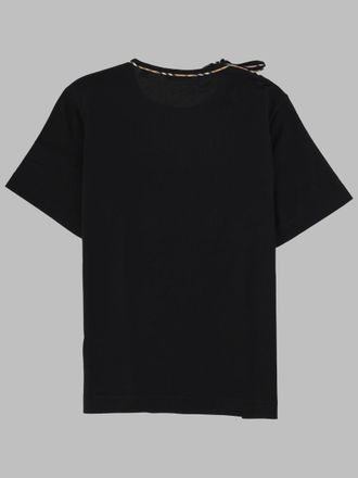 Burberry Bow-Detail Cotton T-Shirt - Black