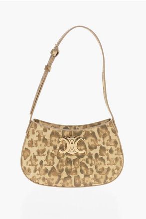 Celine Borsa a Spalla CLAUDE in Pelle Motivo Animalier taglia Unica
