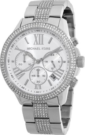 Michael Kors Brynn Chronograph Quartz Crystal Silver Dial Ladies Watch MK7506