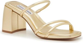 Steve Madden Gemeni Dress Sandals Womens Gold Metallic Slip-On GAL1250