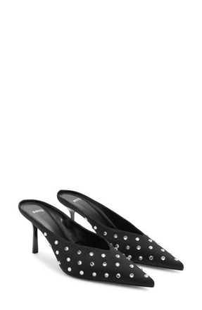Mango Crystal Pointed Toe Mule in Black at Nordstrom, Size 5Us
