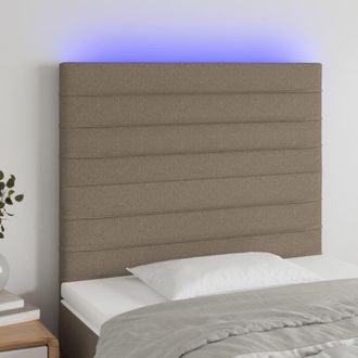 vidaXL Cabecero Con Luces Led Tela Gris Taupe 100x5x118/128 Cm Vidaxl