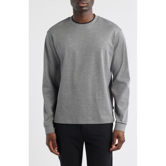 BOSS Talley Cotton Crewneck Top in Medium Grey at Nordstrom, Size Xx-Large