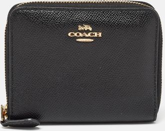 Coach Black Leather Zip Around Purse