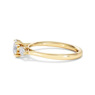 The Diamond Store Evoke 3 Stone Oval Cut Lab Diamond Ring 0.50ct in 18K Gold Vermeil