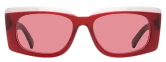 Ferragamo SF1079SLB Oversized Rectangular Sunglasses - Red