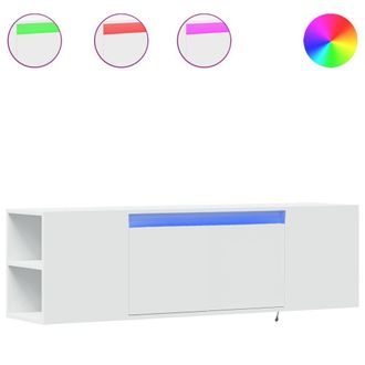 Berkfield Home TV Wall Cabinet with LED Lights White 135x31x39.5 cm