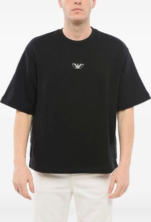 Giorgio Armani logo-appliqu&eacute; T-shirt - men - Cotton - M - Black