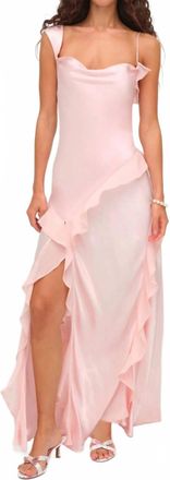 For Love & Lemons Sawyer Maxi Dress In Baby Pink