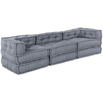 vidaXL Almohada 3 Pcs Gris 70 X 70 X 54 Cm Poli&eacute;ster Vidaxl
