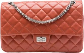 Chanel Pre-owned Classic Double Flap Shoulder Bag - Dames - Vintage Schoudertas - Oranje - ONE Size - Leer - Vintage