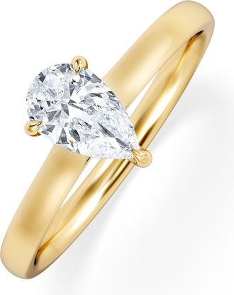 The Diamond Store Amora Pear 0.50ct Diamond Engagement Ring F/VS Set in 18K Gold