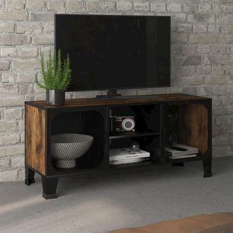 vidaXL TV Cabinet Rustic brown MDF, Metal Large Rustic Brown TV Cabinet