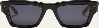 Valentino Garavani XXII Square Acetate & Titanium Sunglasses