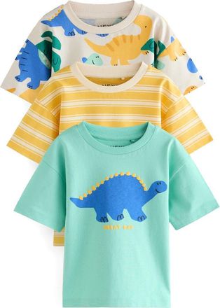 Next Kids 3-Pack Assorted Graphic T-Shirts in Yellow/Blue Assorted at Nordstrom, Size 12-18M