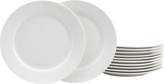 Gibson Home Noble Court 7.5 inch Dessert Plate Set, Set of 12 in White at Nordstrom