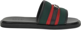 Gucci Interlocking G web-stripe sandals - men - Fabric/Polyamide/Rubber - 10 - Black