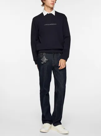 Emporio Armani Mens Appliqu&eacute; logo double-knit sweatshirt