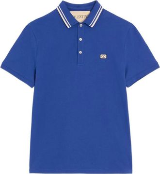 Valentino Garavani Cotton Pique Polo Shirt With Vlogo Patch