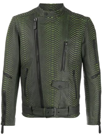 Philipp Plein Giacca biker con cintura - Nero