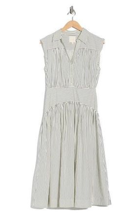 Parker Sleeveless Cotton Poplin Fit & Flare Shirtdress in Classic Navy at Nordstrom Rack, Size X-Small
