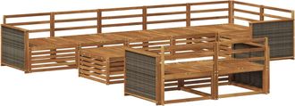 vidaXL Conjunto De Sof&aacute;s De Exterior 9 Uds. Vidaxl