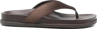 Ancient Greek Sandals Charys Satijnen Teenslippers - Dames - Slippers - Bruin - 37 EU - Satijn - Schoenen