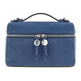 Tory Burch Tassen, Dames, Blauw, ONE Size, Leer, Romy Slim Handtas