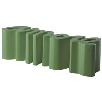 Slide Slide - Amore Verde malva panca originale di design panchina da esterno interno giardino colorata polietilene terrazza veranda