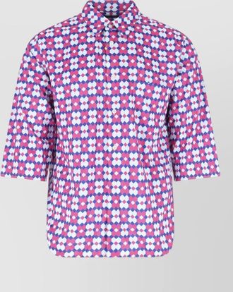 Comme Des Gar&ccedil;ons casual shirt three quarter sleeves geometric pattern chest pocket